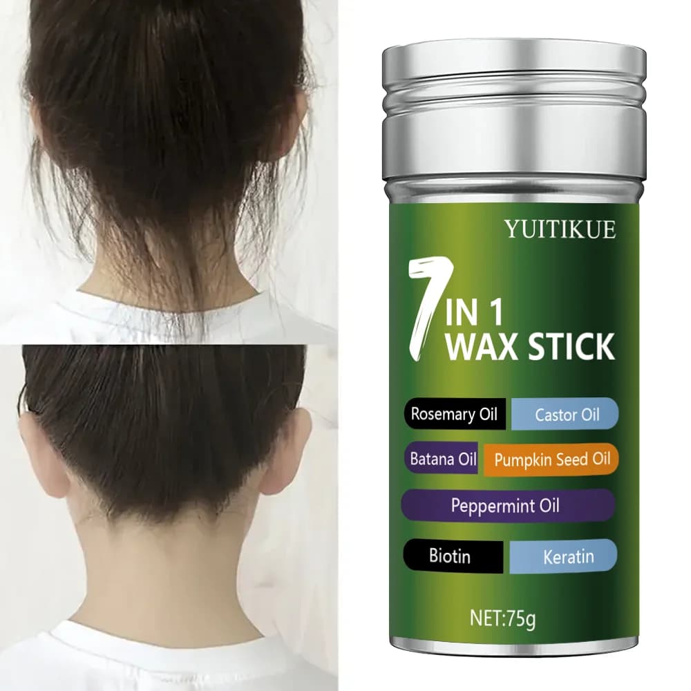 YUITIKUE Stick di Cera 7 in 1 con Rosmarino, Batana e Biotina per il Controllo dei Bordi e lo Styling Senza Crespo 75g