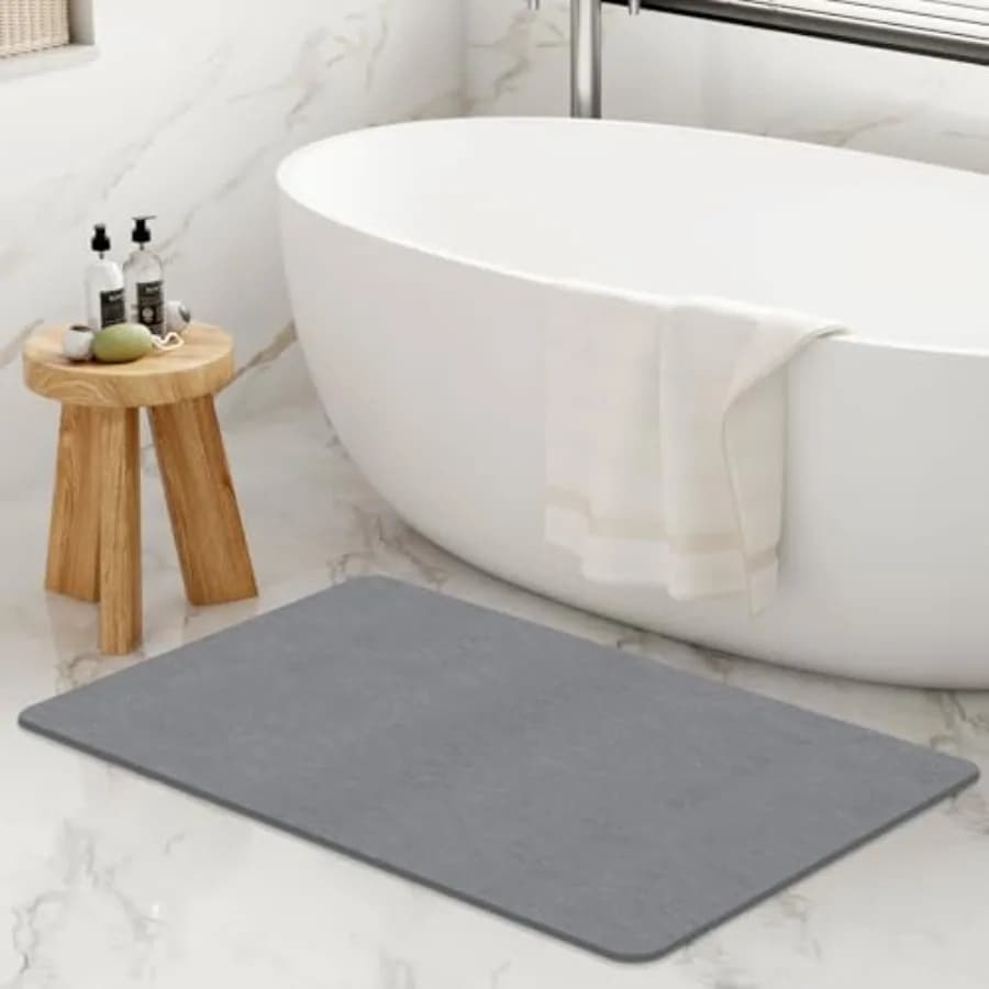 Tappetino da Bagno in Pietra Extra Large 3''x0'' Antiscivolo in Terra Diatomacea Super Assorbente ad Asciugatura Rapida per Bagno Facile da Pulire