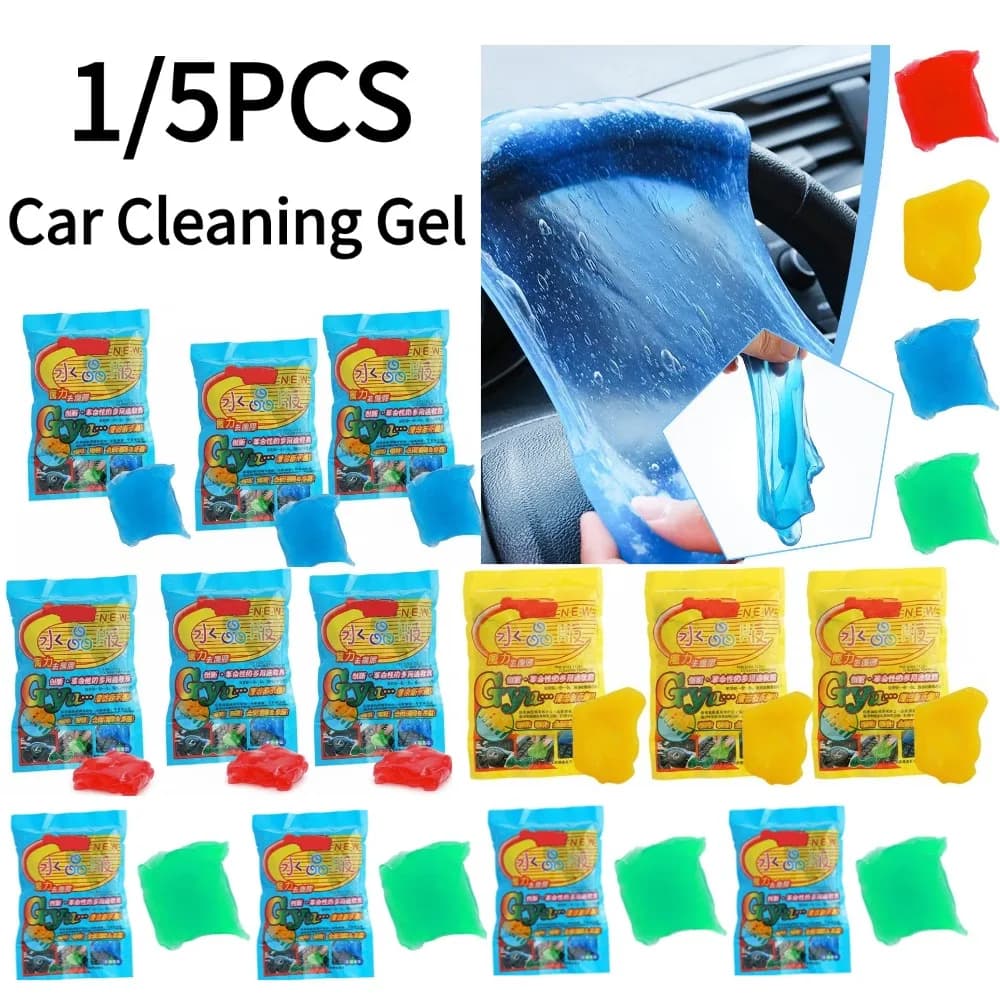 5PCS Gel per la pulizia dell'auto riutilizzabile detergente per tastiera detergente per sfiato polvere di melma rimozione dello sporco gel per auto fango putty kit USB per laptop pulisce