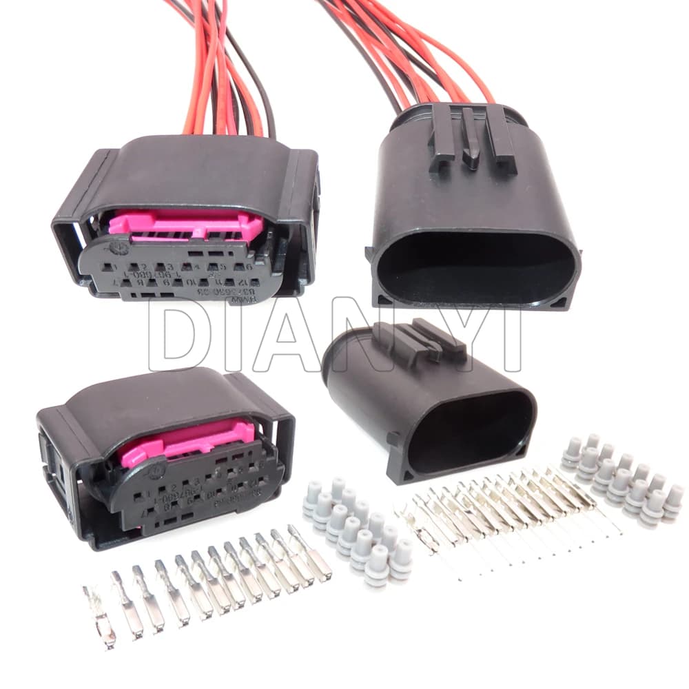 1 Set 12 Way AC Assembly Car Lane Change Auxiliary Plastic Housing plug 4E0972713 1534151-1 1534152-1 1-967680-1For BMW Porsche