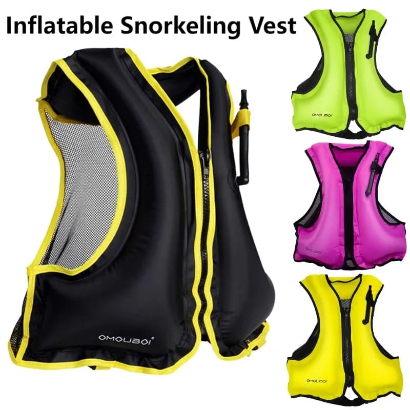 Giubbotto Gonfiabile per Snorkeling per Adulti, Traspirante e Portatile, Giacca Galleggiante per Snorkeling, Nuoto, Kayak e Nautica