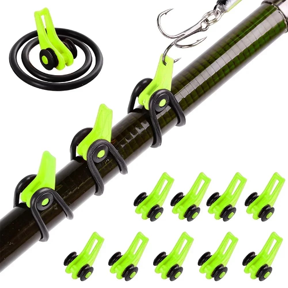 10 pcs/lot Fishing rod Pole Hook Keeper - Safe Ring in Silicone Iso Keep baits and Masks for Safe and Easy Fishing