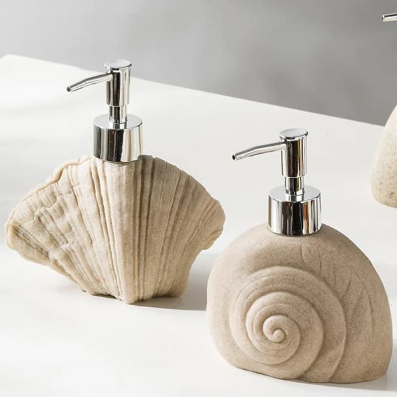 Set dispenser di sapone per le mani, dispenser di sapone liquido in resina strutturata di arenaria per piano di lavoro del bagno, dispenser di sapone per cucina