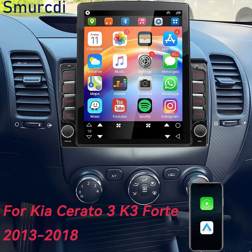 Autoradio Android 16 da 9,7 pollici per Kia Cerato 3 K3 Forte 2013-2018 LHD, lettore multimediale, navigazione GPS, CarPlay, Auto WIFI+4G