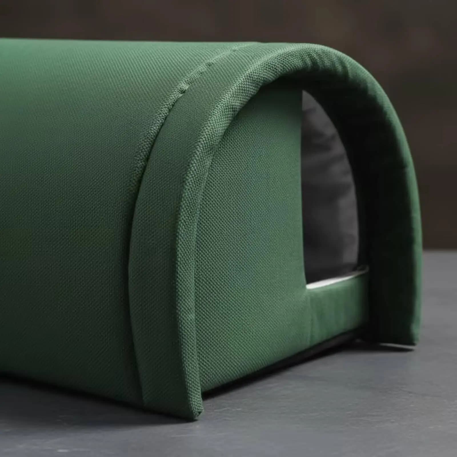 Outdoor Cat Shelter with Rounded Hood Entrance Weatherproof Cozy Flannel Bed for Balcony and Patio