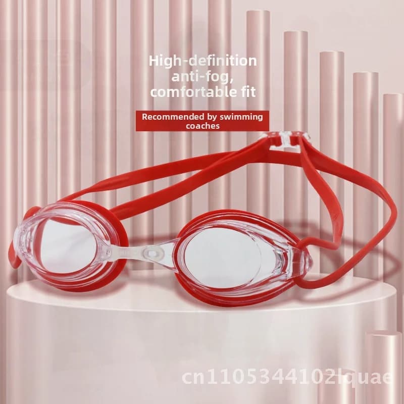 Adult Swimwear with Small Frame Waterproof HD Silicone Running Occhialini For Spring Use Black Red White