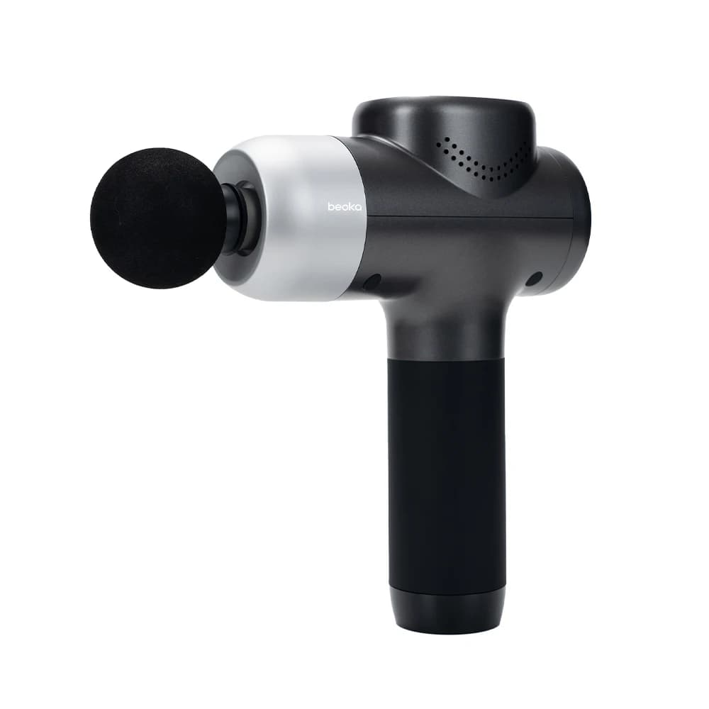 Beoka Handheld Fascia Gun Powerful Deep Tissue Percussion LCD Touch Screen Hot Cold Body Neck Back Massage 5 Head Vibration Gun