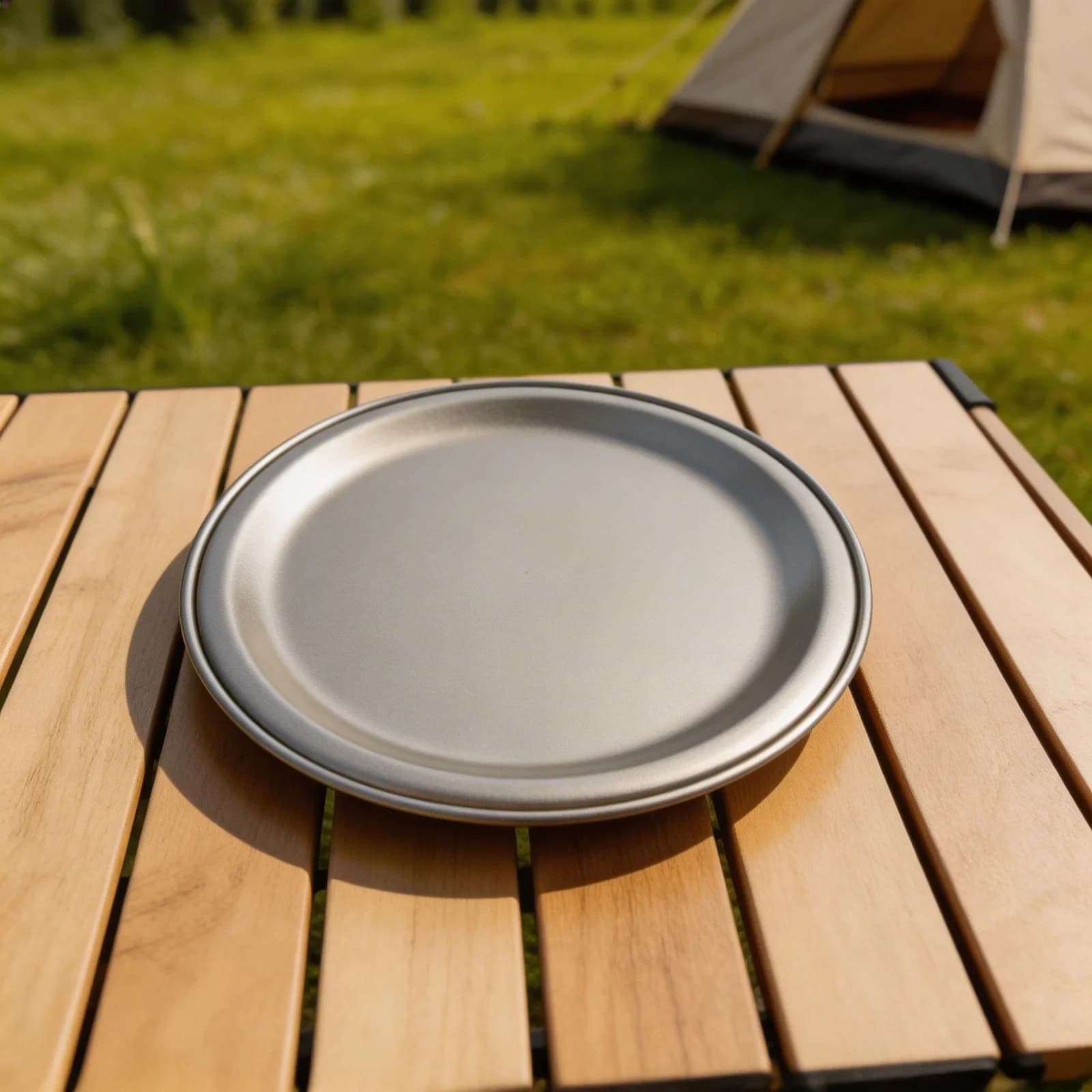 Outdoor Camping Weight About 120g 75g Ti Fruit Vegetable Plate Outdoor Ti Plate Long-term Use Pure Ti Smooth Edges