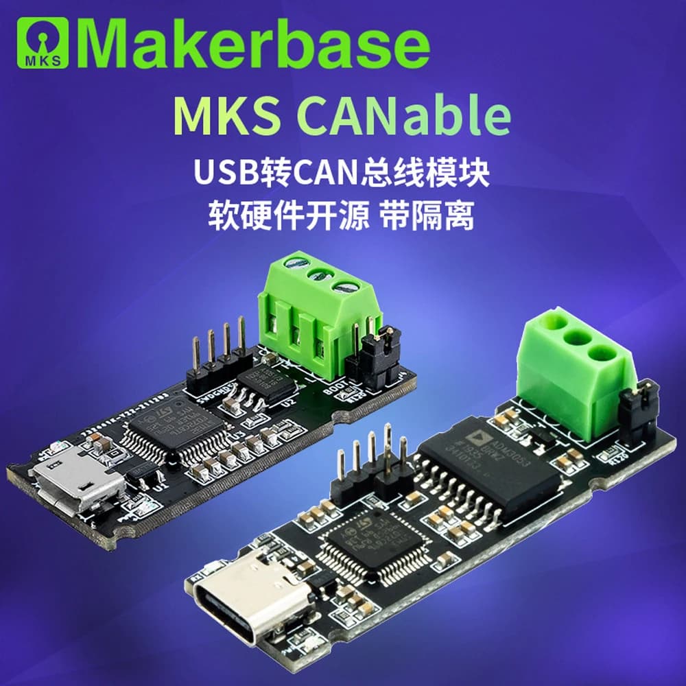 Adattatore CAN USB-C Makerbase CANable, Analizzatore e Debugger CAN Bus Isolato, Convertitore SLCAN CANFD per Raspberry Pi, Linux, Windows A