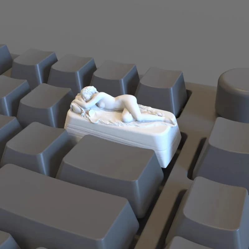 Custom Artisan Keycap Ancient Greek Sleeping Beauty Sculpture Cross Axis Mechanical Keyboard Fit Unique Gift For Keyboard Fans