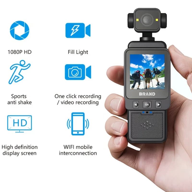 HD 4K Thumb Action Camera Wifi Pocket Sport Recorder Palmare Obiettivo Girevole Cam 8MP Mini Videocamera Esterna