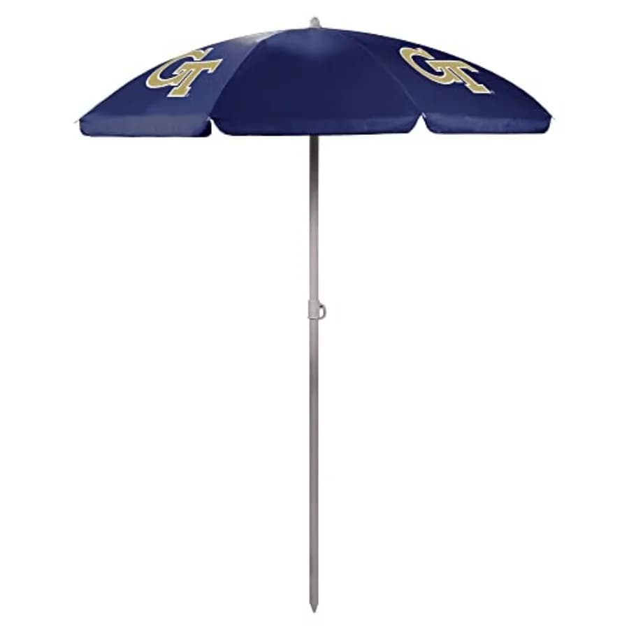 NCAA Georgia Tech Yellow Jackets Outdoor Canopy Sunshade Beach Umbrella 5.5' - Small Patio Umbrella - Beach Chair Umbrella