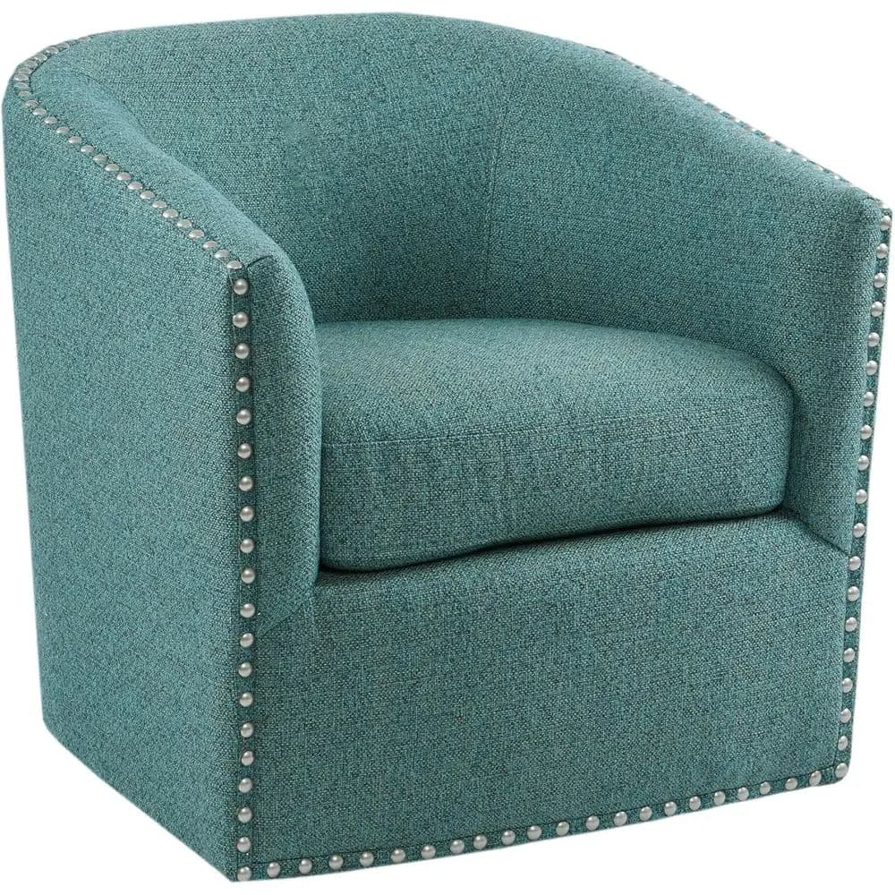 Poltrona girevole imbottita con schienale curvo e cuscino intrecciato spesso 7 pollici, rotazione a 360° ° Sedia Girevole, NailTrim, Comy Chair o Living