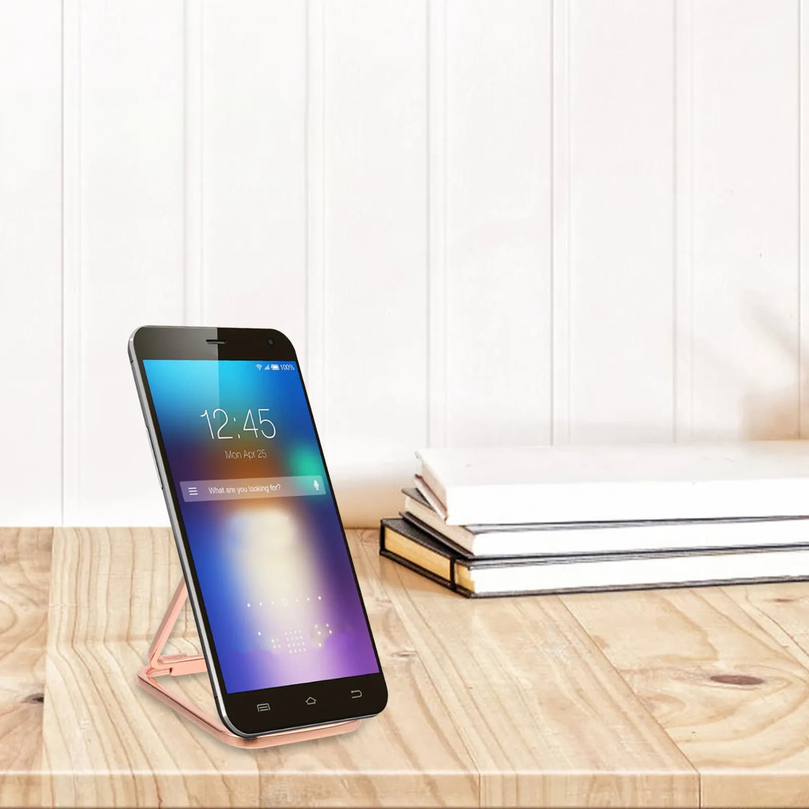 Foldable Phone Ring Holder 360 Degree Rotating Adjustable Dual-Arm Cell Phone Stand for Horizontal Vertical Viewing Portable