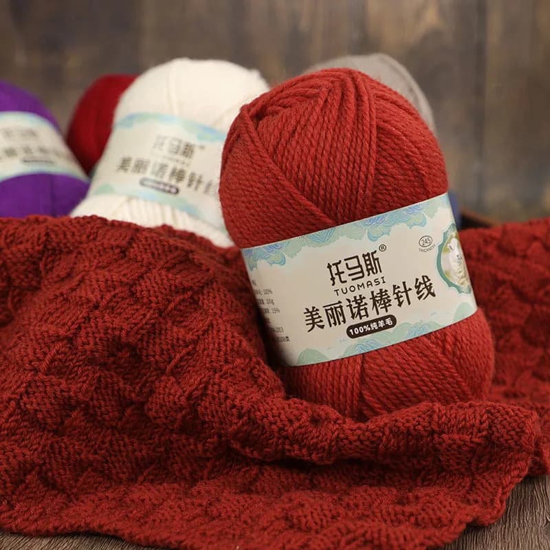 Filo di pura lana merino da 100 g, filo ad ago spesso intrecciato a mano per gilet capispalla filo per maglione a spalla casual, leggero caldo