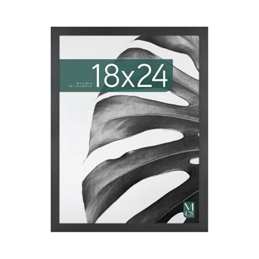 Studio Gallery 8x24 Poster Frame Black Woodgrain Engineered Wood, Vertical and Horizontal Wall Hanging Large Picture Frame for