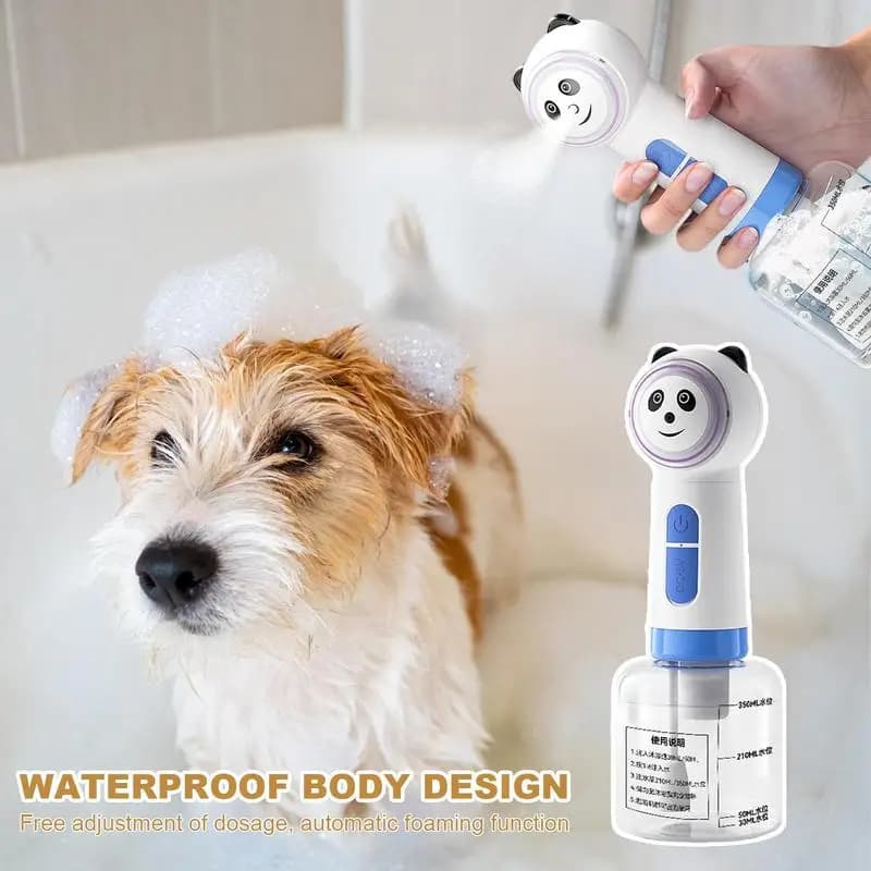 Schiuma di sapone per cani Dispenser di Shampoo schiumogeno elettrico per cani spruzzatore di sapone e Shampoo per animali domestici impermeabile per la pulizia della cucina del bagno degli animali domestici