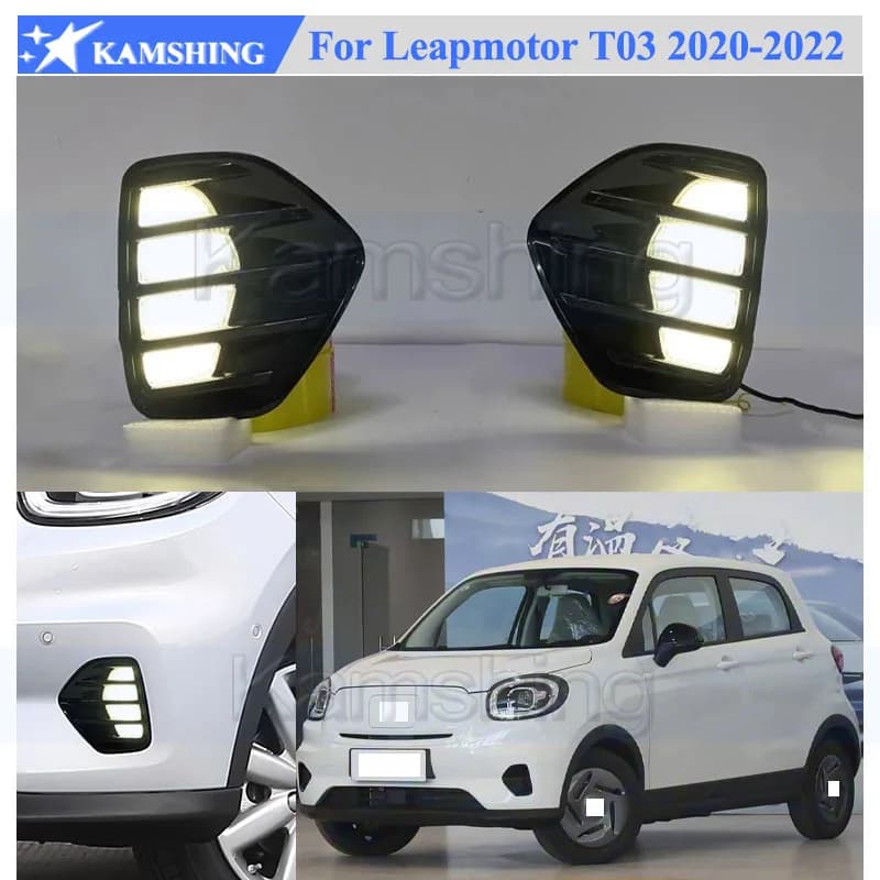 Kamshing 1 Set Modifying LED Daytime Running Light DRL For Leapmotor T03 2020-2022 Front Fog Light Fog Lamp Daytime Light