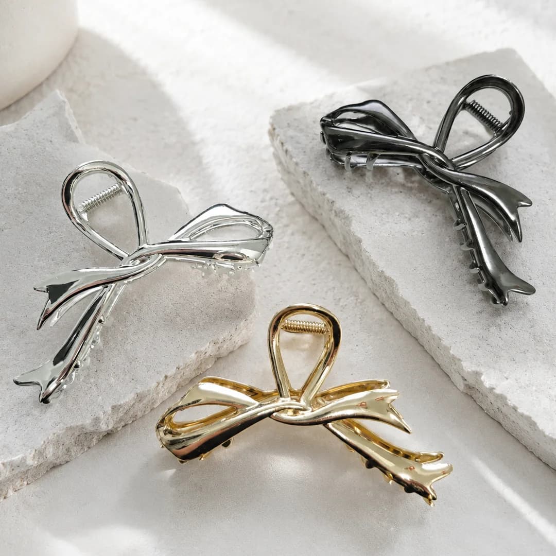 1 Multi-color Irregular Bow Large Grab Clip WOMEN'S Back Hair Clip Simple Design Advanced Sense Shark Clip Suitable for Daily US