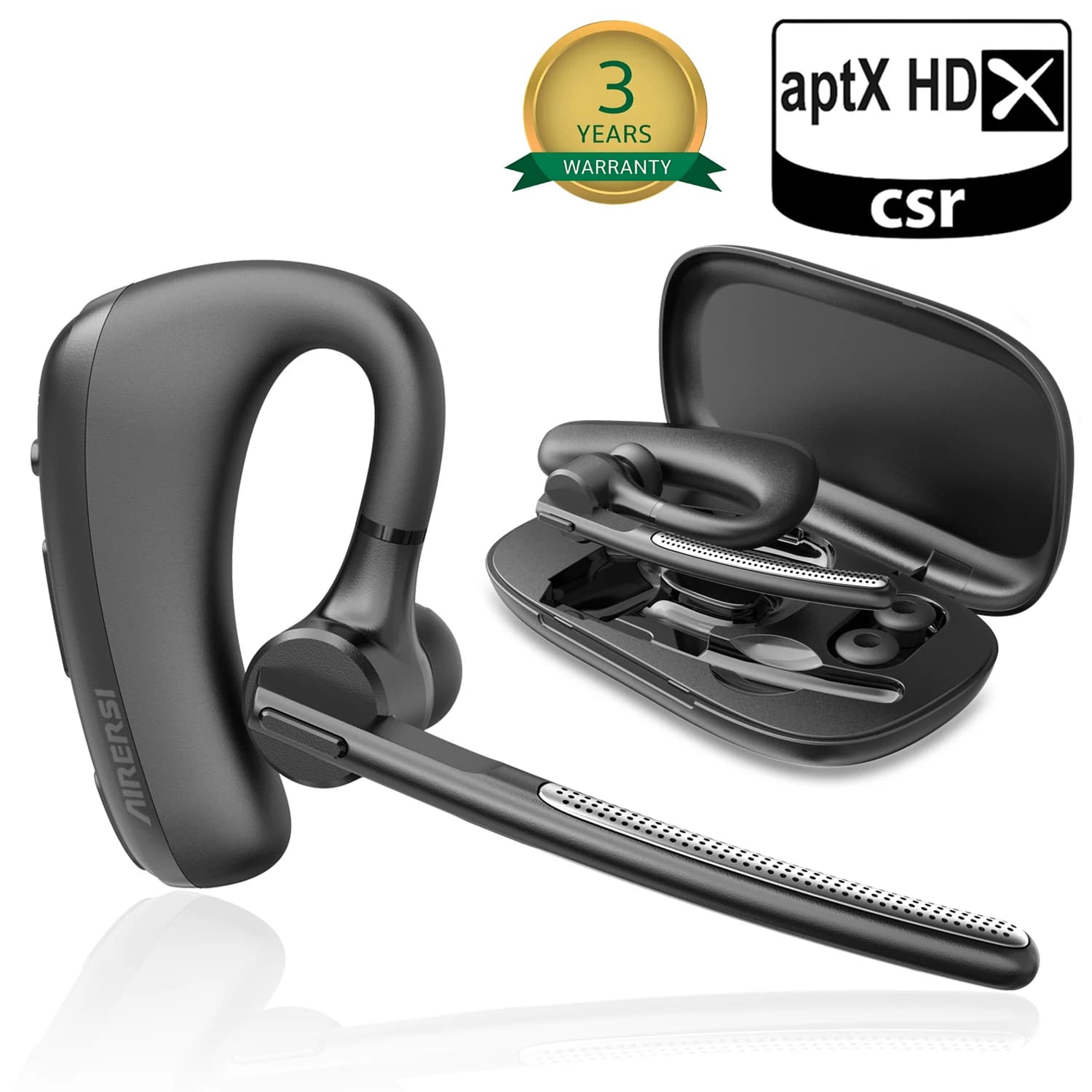 Bluetooth earphones Wireless headphones Noise cancellation Headphones speaker with double microphone for office driver guide