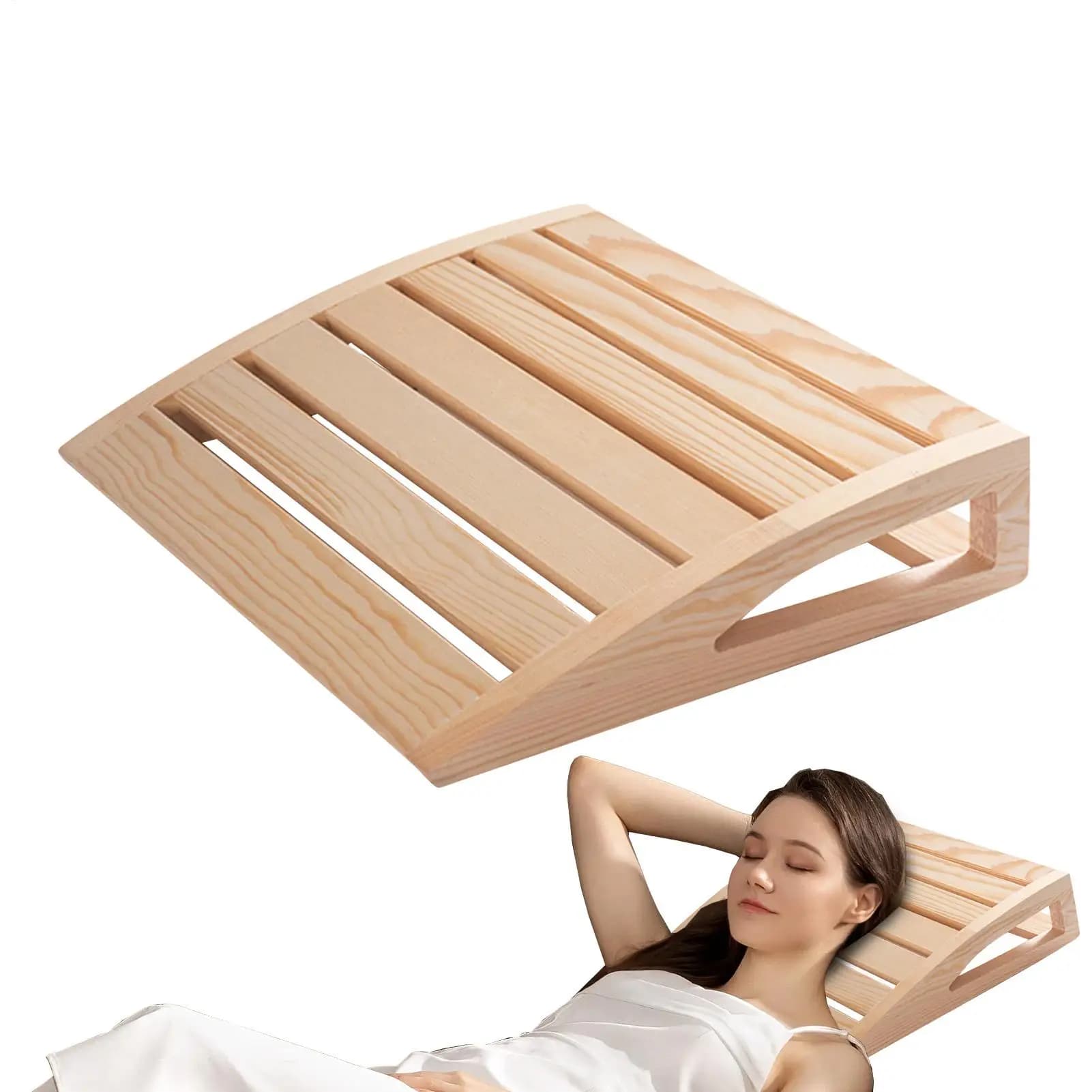 Cuscino per la schiena per sauna Poggiatesta per sauna Cuscino in legno Design ergonomico Cuscino di supporto per il collo fatto a mano Accessori per forniture per sauna