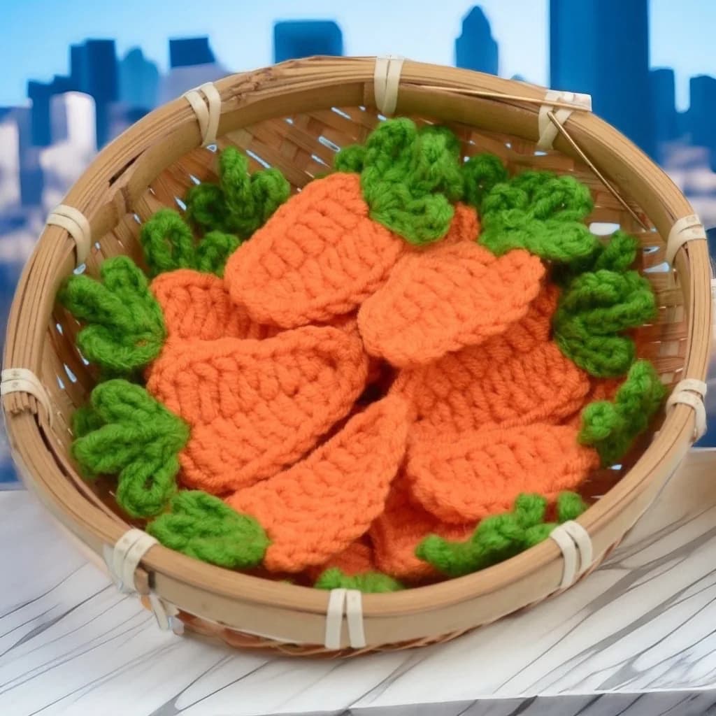 Nuovo fatto a mano all'uncinetto carota gancio fiore piatto ravanello abbigliamento patch vestiti cappello copricapo accessori 50 PZ/LOTTO