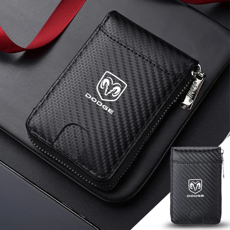 Carbon Fiber Driver License Cover Car Soft Mini Credit Card Wallet For Dodge SRT Journey Charger Challenger Caliber Nitro RAM