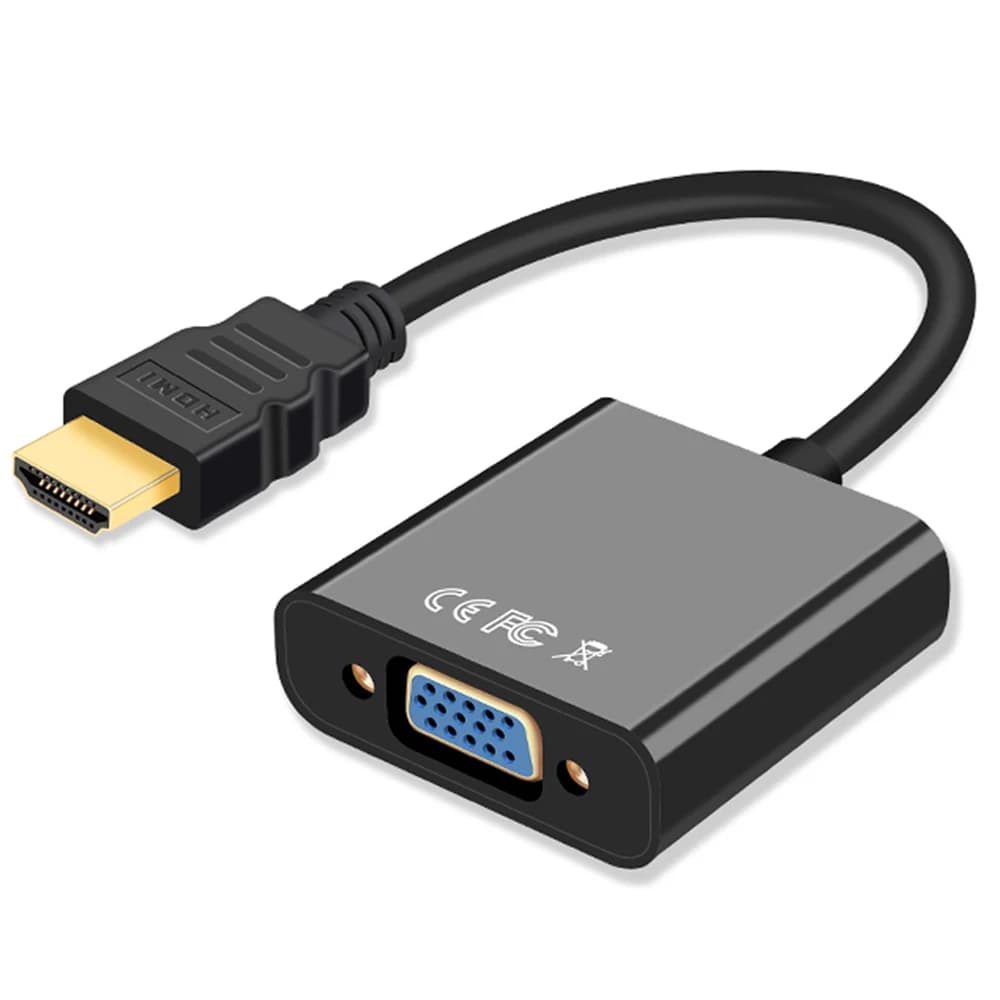 HDMI-compatible adapter with VGA analog digital compatible HDMI male-female analog cable converter for Tablet HDTV laptop