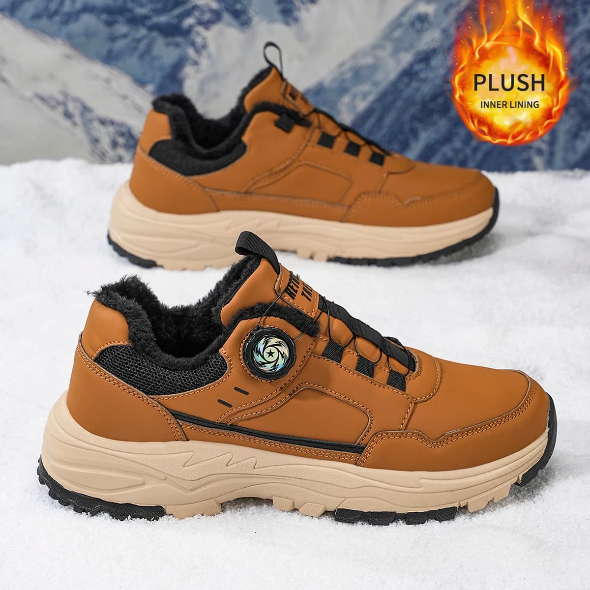 Men's Large Size Plush Inner Lining Sports Shoes Outdoor Hiking Comfortable Casual Fashionable Training Shoes for Couples
