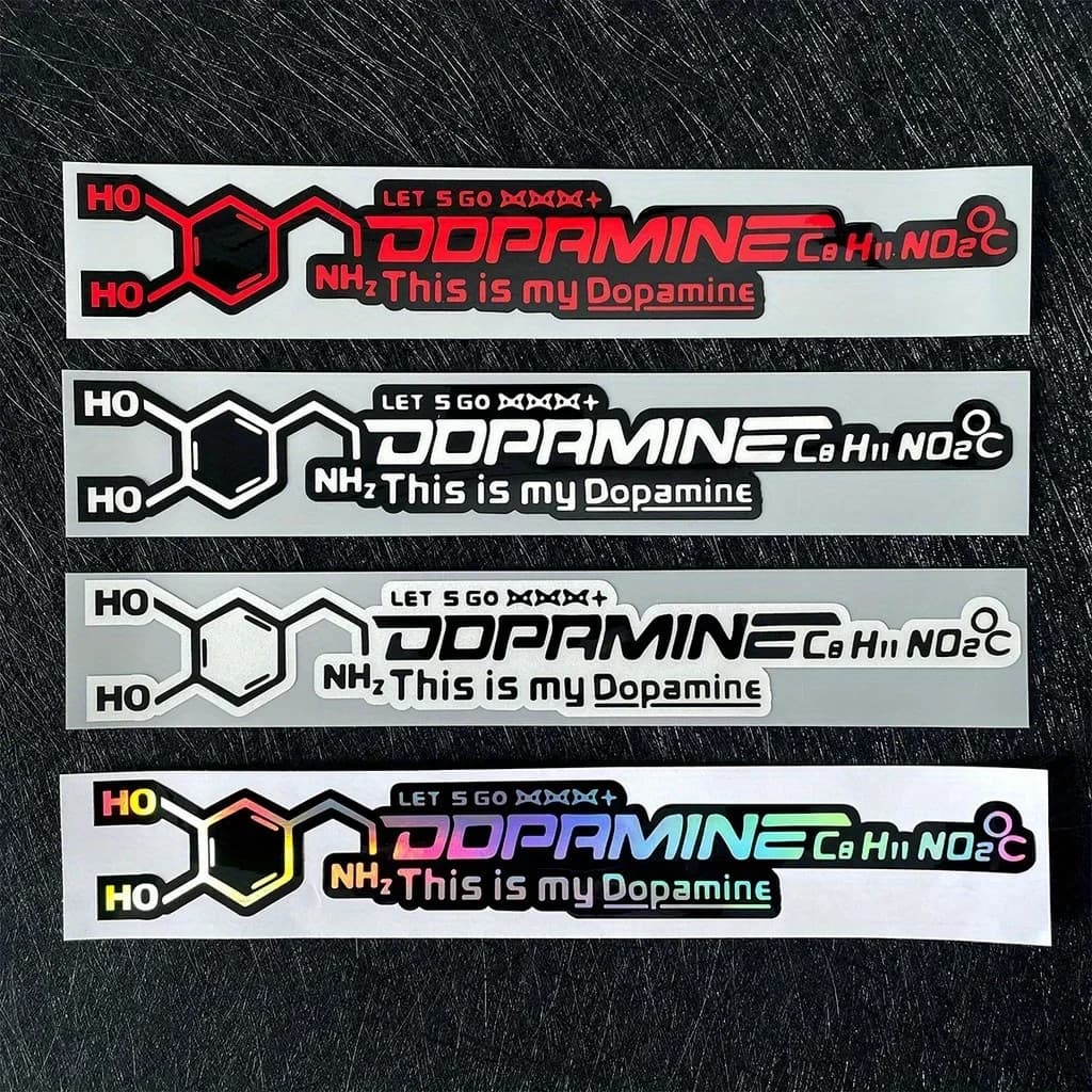 1PC Colorful Dopamine Molecule Stickers for Laptop, Water Bottle, Notebook, Science - Themed Decals for Nerds & Students