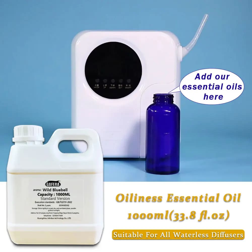 GAFERA 1000ml (33.8 fl.oz) Olio Essenziale di Wild Bluebell/Legno di Pino - Per Diffusori Senza Acqua, Olio Aromaterapico di Ricambio