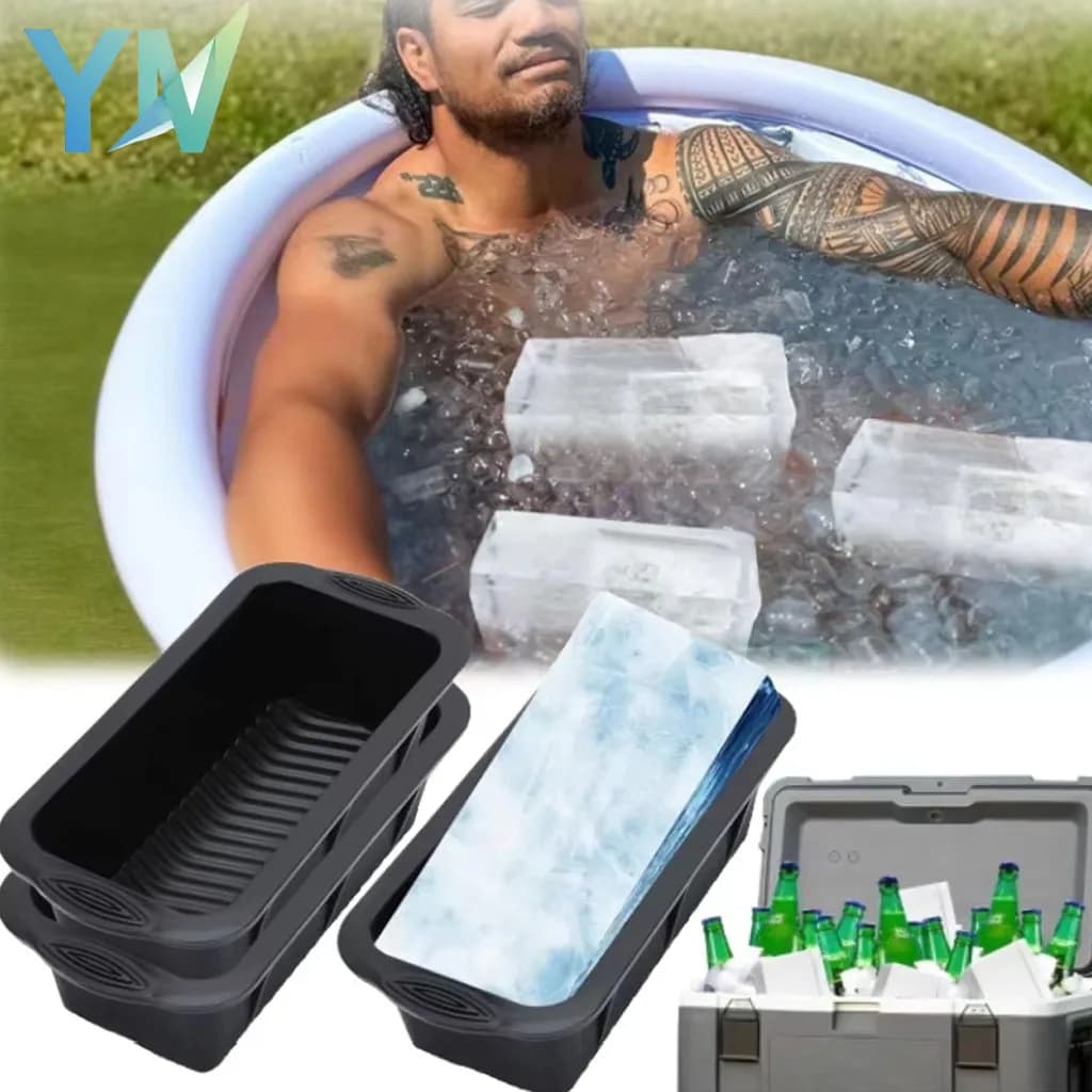 Stampo per Ghiaccio in Silicone Extra Grande, Riutilizzabile, per Cubetti di Ghiaccio, Ideale per Raffreddare Cibo all'Aperto, Campeggio, Casa e Cucina, 1/3/5 Pezzi