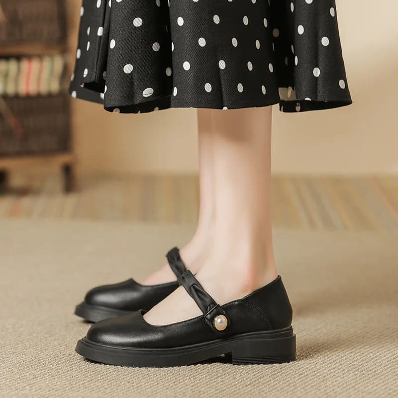 Mary Jane Women's Shoes Spring Autumn 2026 Retro Sweet Round Head Match Skirts Thick Heel Casual Soft Comfortable Single Shoes