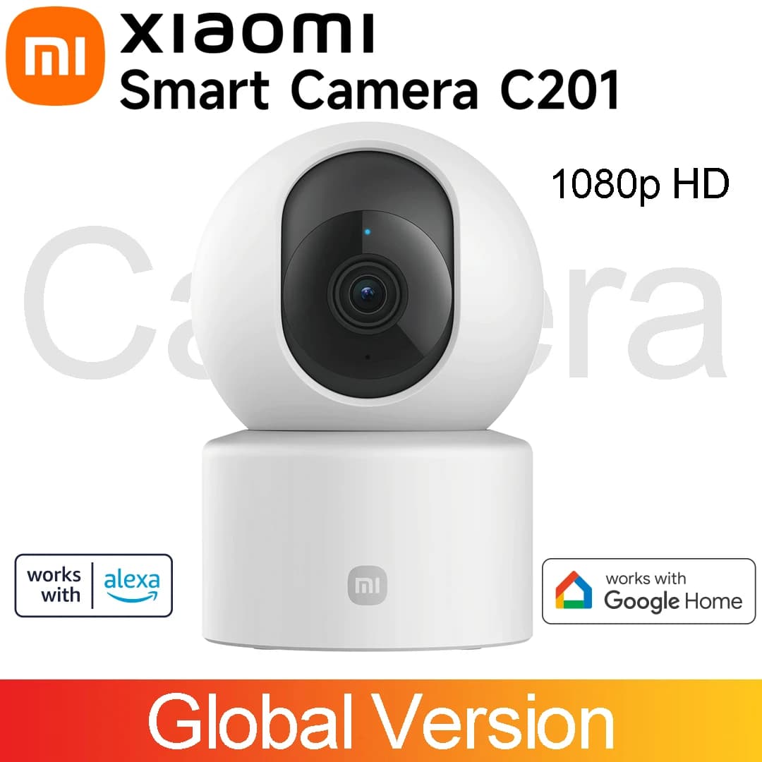 Smart camera Xiaomi C201 1080p HD 360 ° Monitor Night vision Bidirectional call Wi-Fi 6 Works with Alexa or Google Assistant.