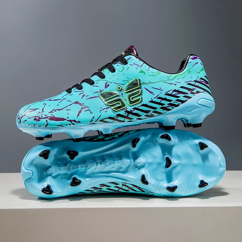 Scarpe da Calcio Traspiranti con Supporto alla Caviglia, Ammortizzanti, Antiscivolo con Tacchetti in Gomma per Allenamento e Partite all'Aperto