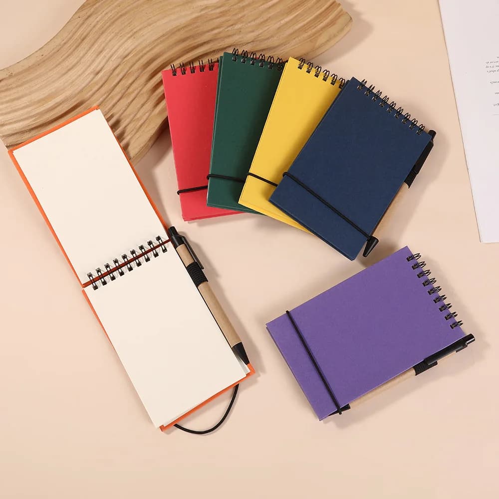 Solid Color Flip Up Environmentally Friendly Notebook Mini Portable Pocket Notebook Inner Pages with Detachable Tape Notebook