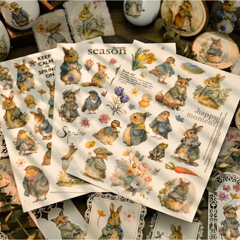 Adesivi con uova di Pasqua e coniglietto per realizzare cartoline, decorazioni per festival, diario, forniture per stampa fai da te, adesivi per trasferimento in tessuto
