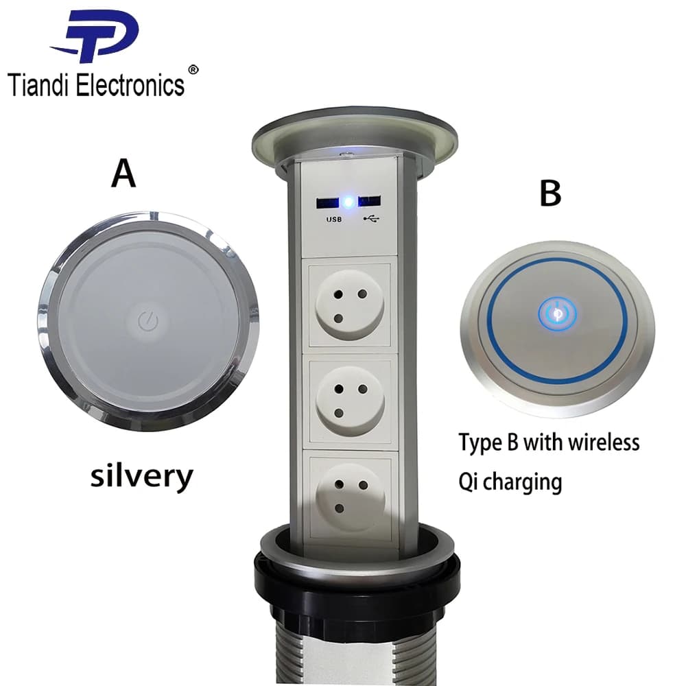 Wireless charging USB lifting socket for home office adapter Ue to U.S. socket Pop Smart socket U.S