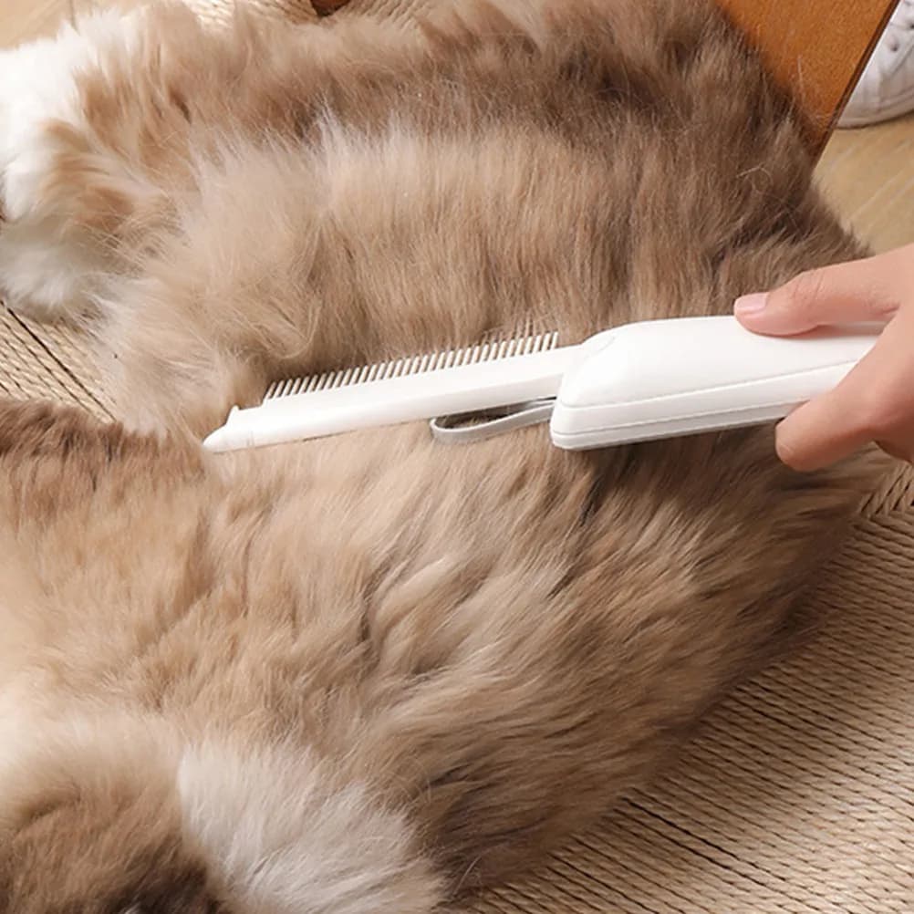 Pettine per cani e gatti, resistente all'usura, leggero, con denti fini, strumento per la toelettatura e lo sfogliamento del pelo, portatile, per la rimozione dei peli di cane.