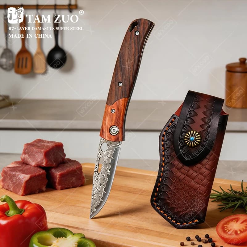 WXCOO Folding Kitchen Knife, Practical Small Collar to Bone, to Cut Fruit, Vegetables and Meat, Daily Kitchen Tools