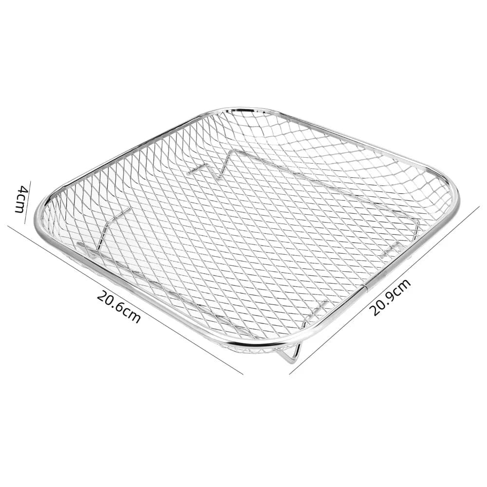 Set of 3 Grills Square for Air Fryer, Stainless Steel Cestello Anti-stick, Kitchen Accessories