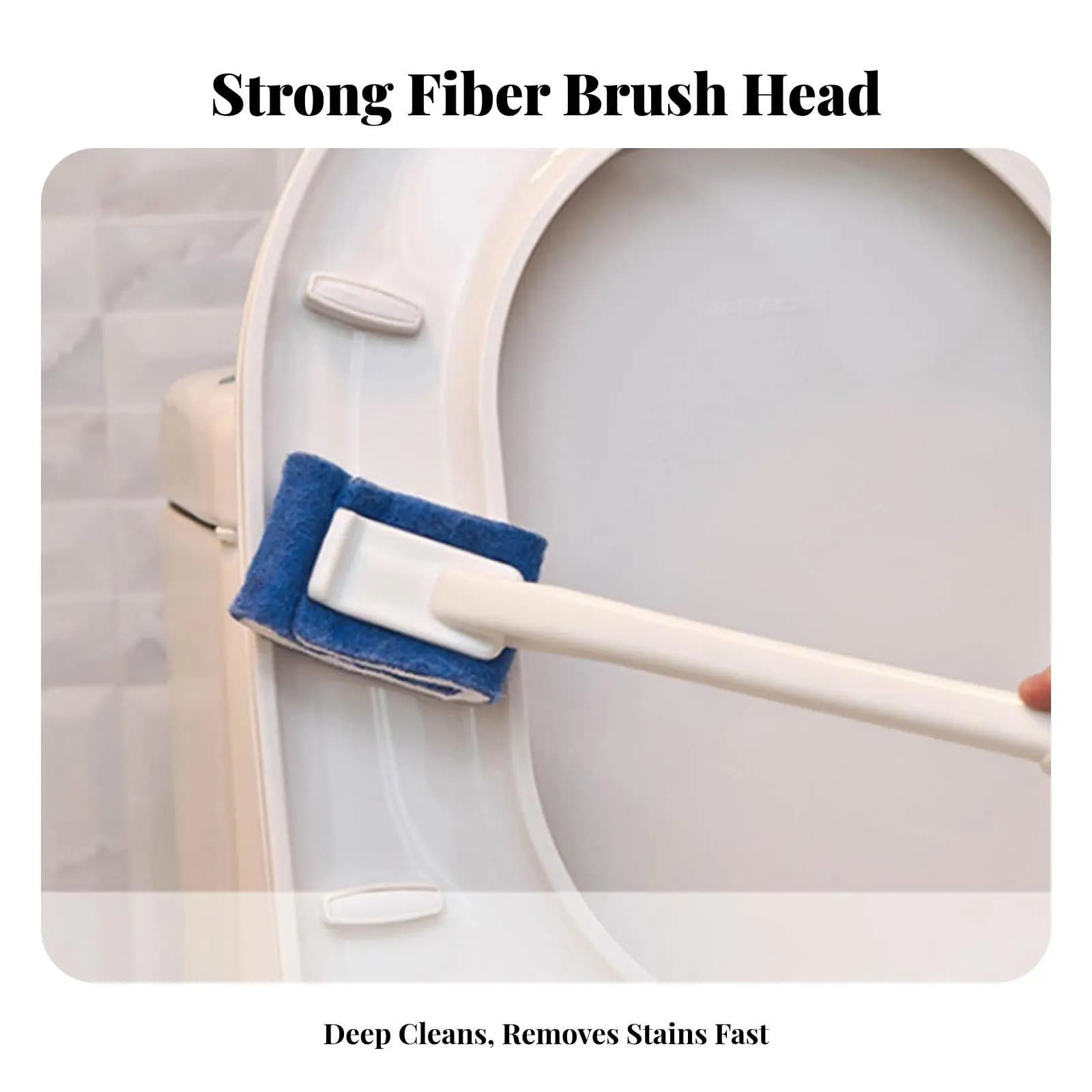 Non Scratch Toilet Bowl Brush with Ergonomic Long Handle Easy Hang Design White Nylon Bristle for Bathroom Deep Clean