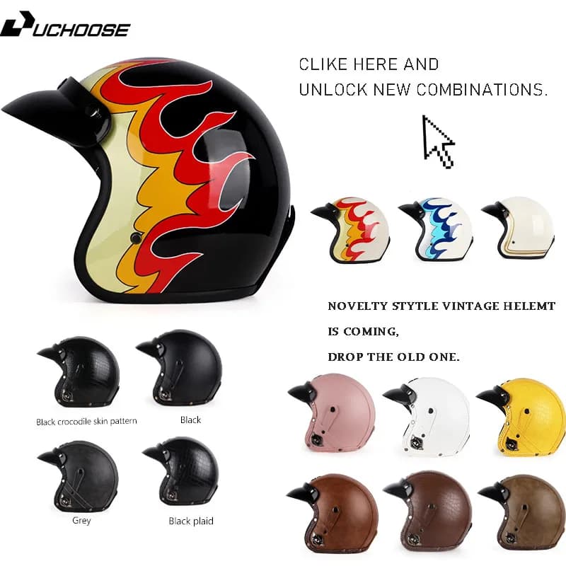 3/4 open face tre quarti retro casco moto per uomo e donna inverno warm cruise American half helmet DOT Approved
