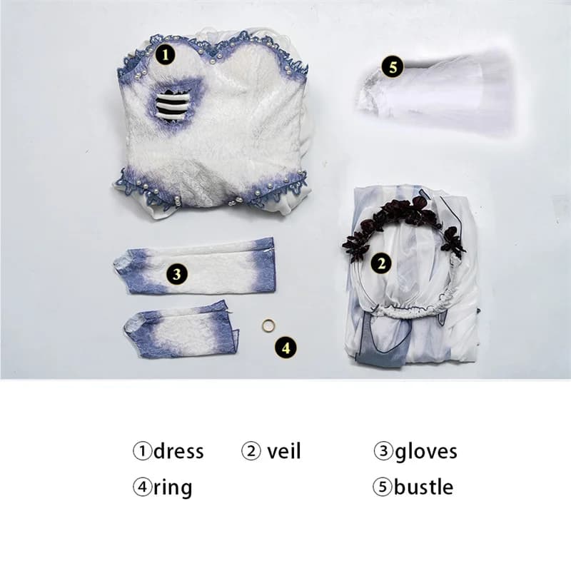 Abito da ballo per costume cosplay da sposa orribile da donna, festa di carnevale di Halloween
