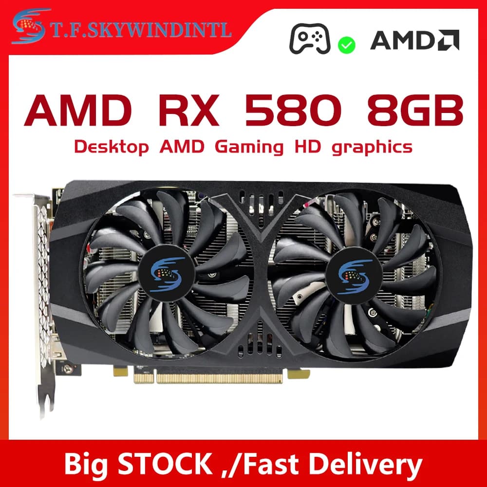 RX 580 8GB 2048SP scheda grafica da gioco Radeon GPU serie RX580 placa de video Computer da gioco Desktop GPU