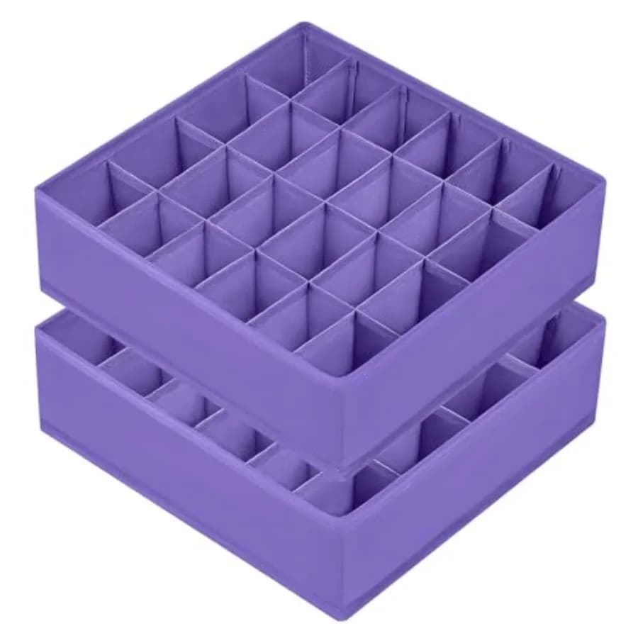 Sock Drawer Organizer Divider 2 Packs Underwear Organizer, 24 Cell Closet Organizers and Storage Organizer Sock Holders Organiz
