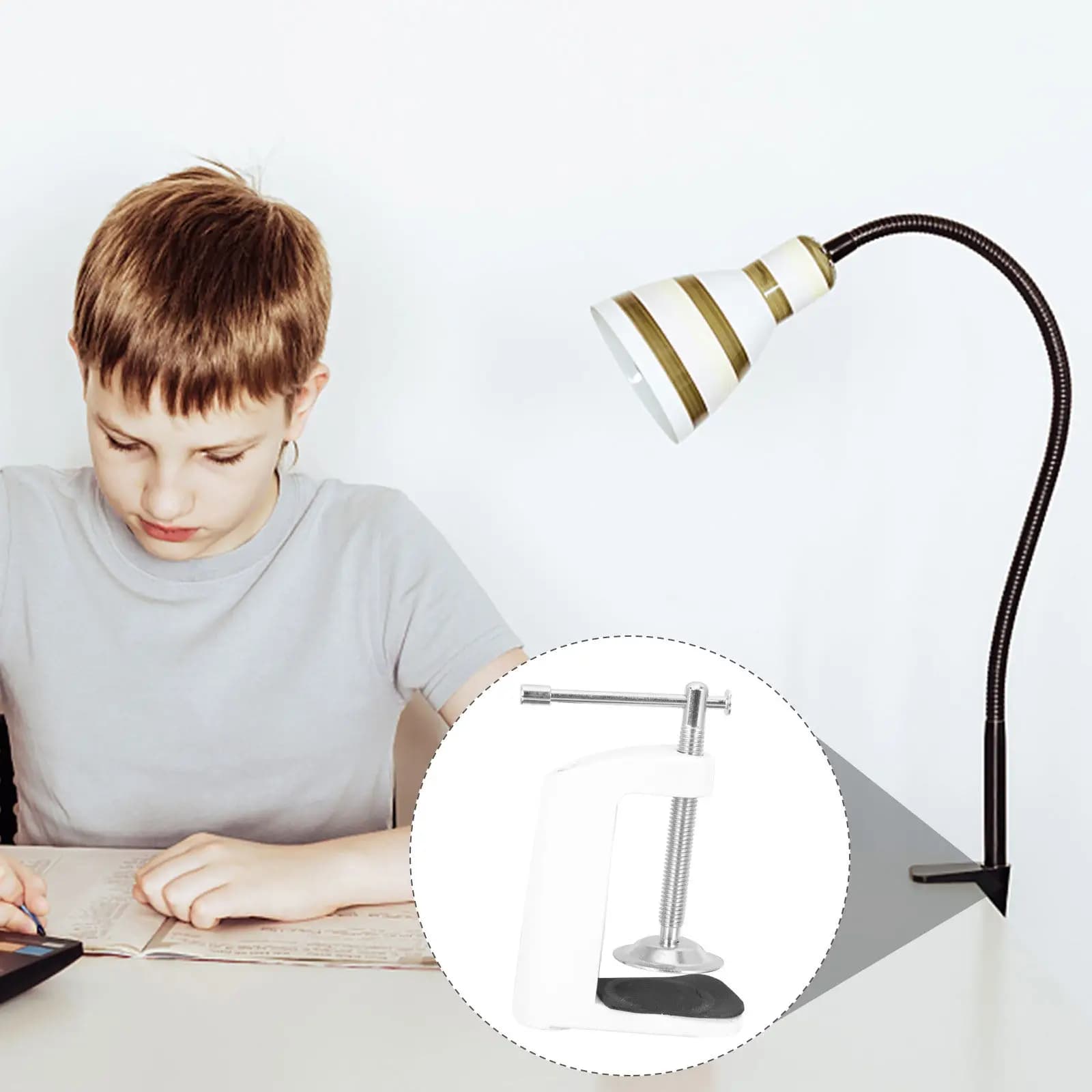 Desk Cantilever Clamp Heavy Duty Table Mount C-Clip for Lamp Or Mic Stand Firm Retaining Clip for Office Study Setup