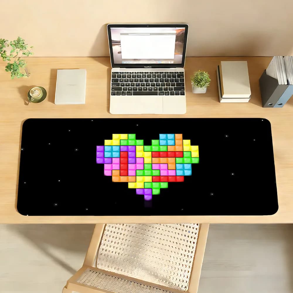 Tappetino per mouse Game T-Tetris-S per computer portatile, tappetino per mouse antiscivolo in gomma, tappetino per mouse per giocatori, decorazione per scrivania