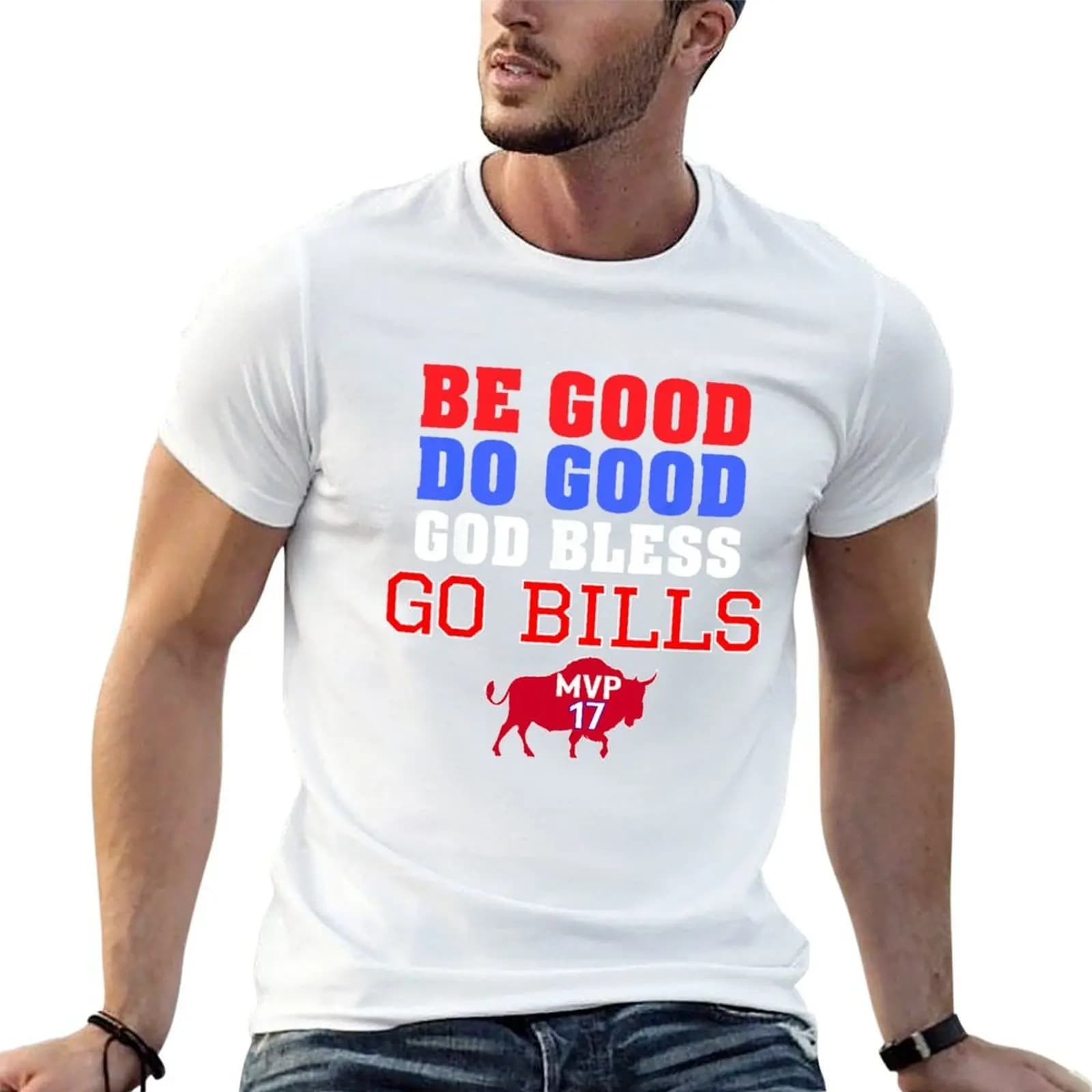 Be Good Do Good God Bless Go Buffalo per gli appassionati di football, regalo per il giorno della partita, maglietta da uomo, maglietta estiva
