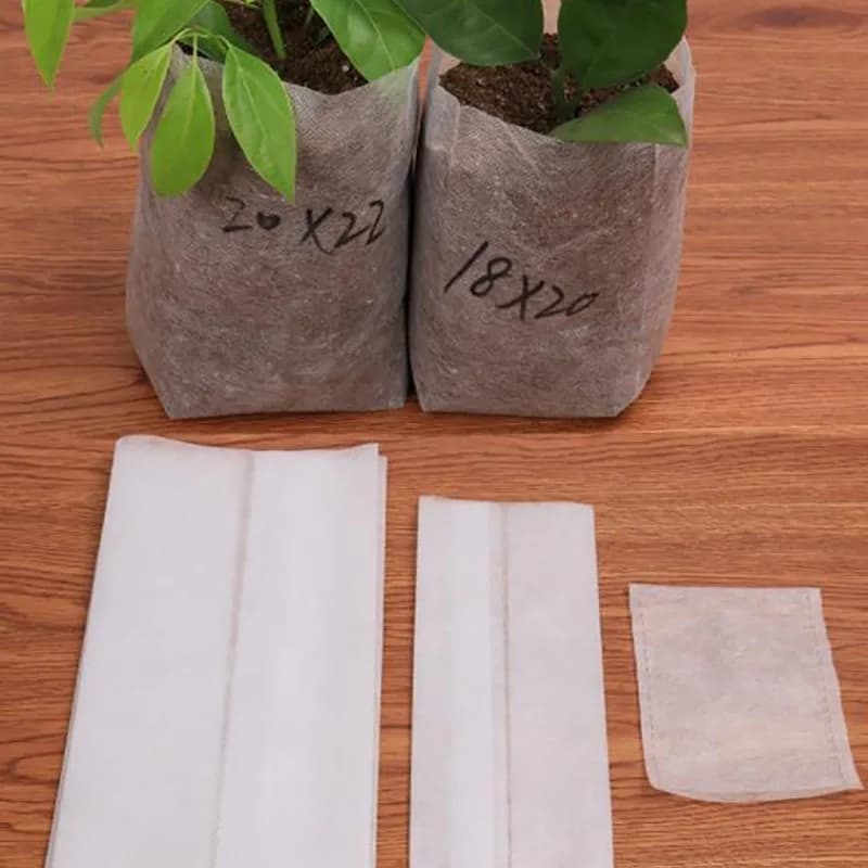 50 bags for nursery, bags for cultivation of plants and seeds, bags for sowing with aeration, bags for cultivation in biodegradable nonwoven fabric E2